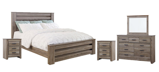 Zelen King Panel Bed with Mirrored Dresser and 2 Nightstands at Towne & Country Furniture (AL) furniture, home furniture, home decor, sofa, bedding