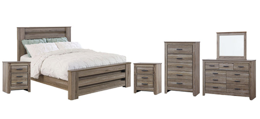 Zelen Queen Panel Bed with Mirrored Dresser, Chest and 2 Nightstands at Towne & Country Furniture (AL) furniture, home furniture, home decor, sofa, bedding