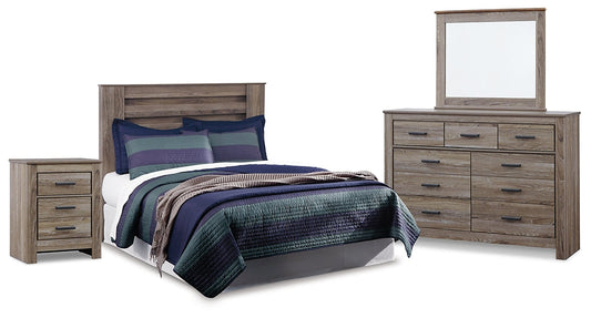 Zelen Queen Panel Headboard with Mirrored Dresser and Nightstand at Towne & Country Furniture (AL) furniture, home furniture, home decor, sofa, bedding