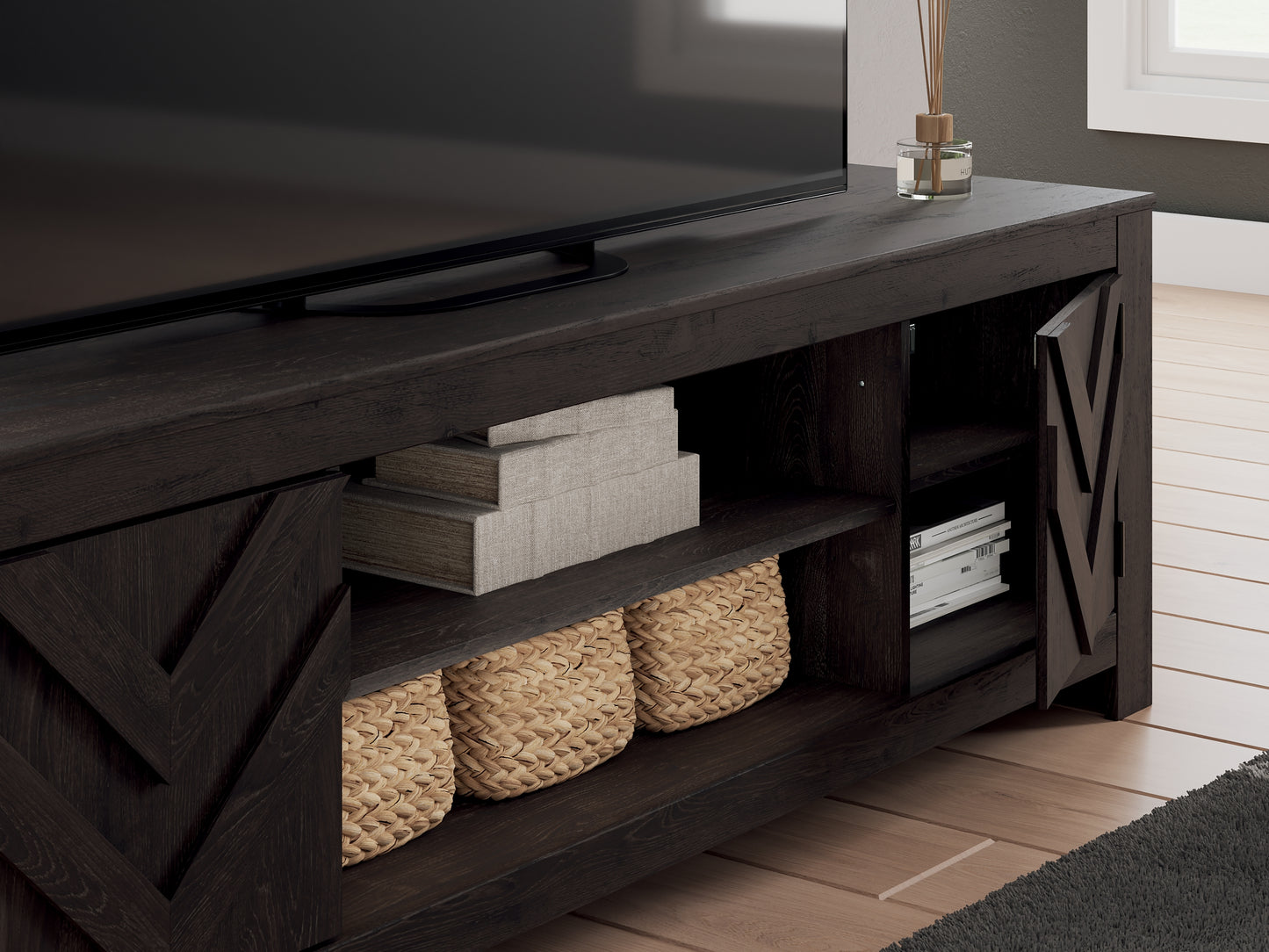 Cayboni LG TV Stand w/Fireplace Option