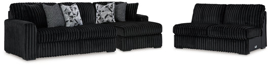 Midnight-Madness 3-Piece Sectional with Chaise