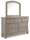 Lettner King Panel Bed with Mirrored Dresser, Chest and Nightstand