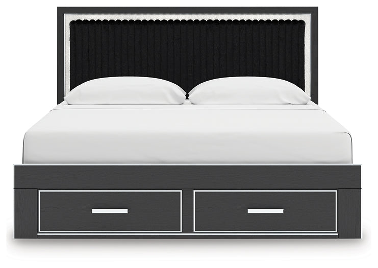 Zuraleus King Upholstered Panel Storage Bed
