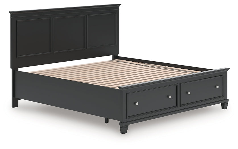 Lanolee King Panel Storage Bed, Dresser, Mirror and Nightstand