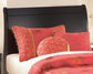 Huey Vineyard Twin Sleigh Headboard Bed with Mirrored Dresser, Chest and Nightstand