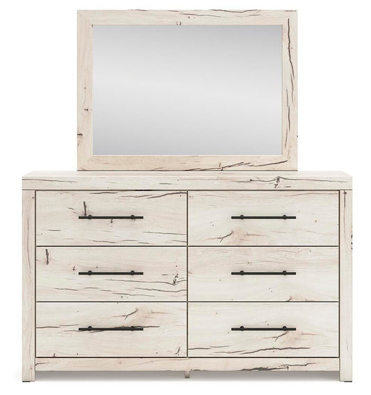 Lawroy Queen Panel Bed with Storage, Dresser and Mirror