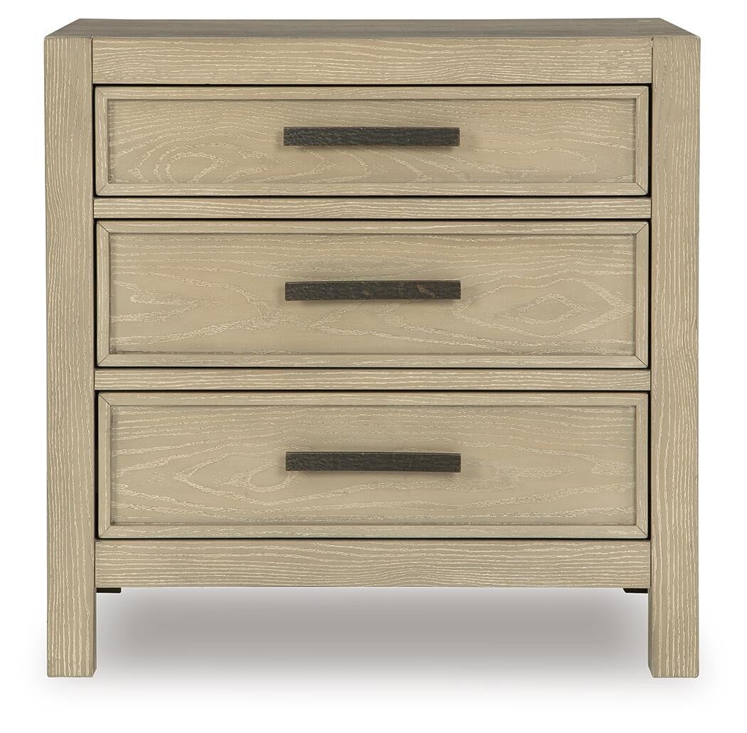 Calmoro California King Bookcase Bed with Mirrored Dresser and Nightstand
