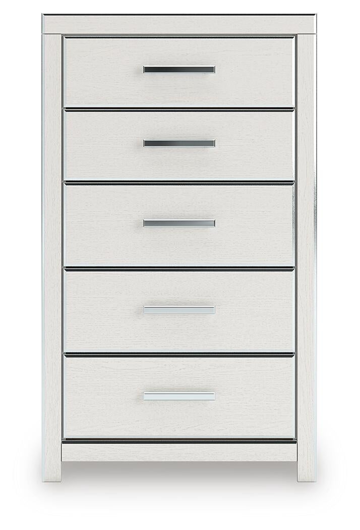 Zuraleus Queen Upholstered Panel Bed, Dresser, Mirror, Chest and Nightstand