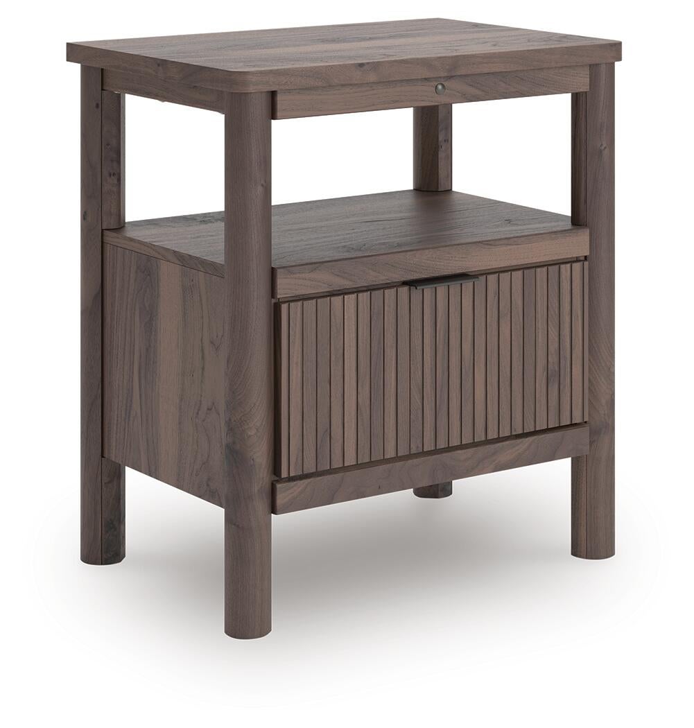 Pamytta Twin Upholstered Panel Bed, Dresser, Mirror and Nightstand