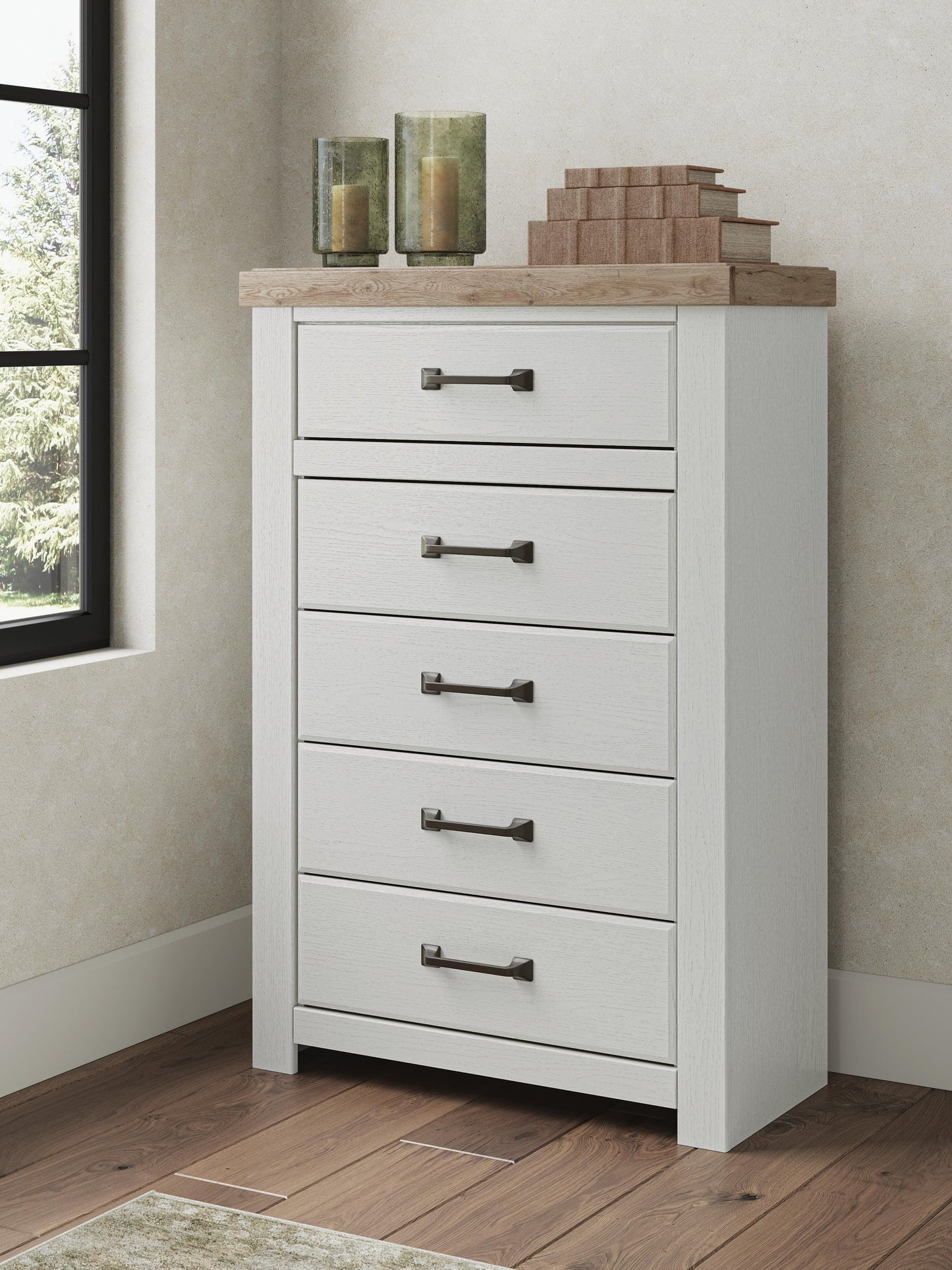 Savonport Queen Panel Bed, Dresser, Mirror, Chest and Nightstand